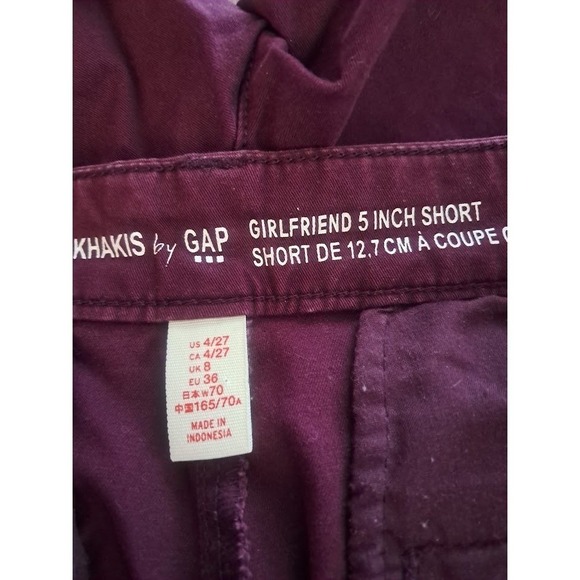KHAKIS BY GAP 4/27 Girlfriend 5 Inch Shorts Purple Mid-Rise Casual Everyday - Picture 6 of 6